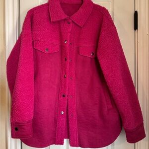 Women's Pink suede and Sherpa Jacket